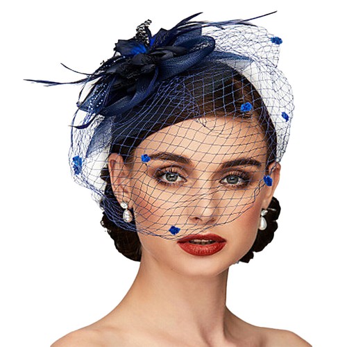 DE Fascinator Federschleier Hut Clip Damen Elegante Haarnadel Rayon Kopfschmuck - Bild 14 von 17