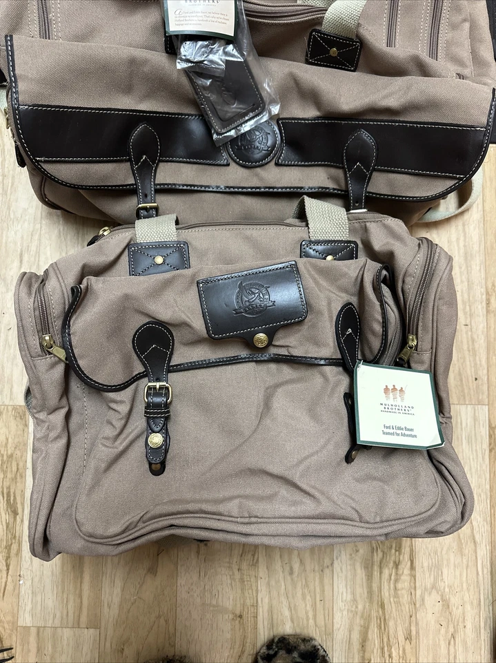 Set Of 2 Mulholland Brothers Ford Eddie Bauer Travel Luggage Duffel Canvas Bag - Image 3 of 4