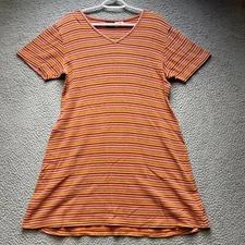 Boutique Europa Dress Womens Large Striped V Neck Short Sleeve