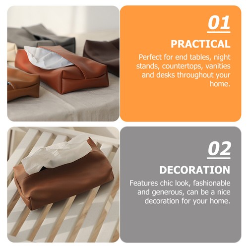 Funda de pañuelos de escritorio caja dispensadora soporte servilletero contenedor de papel - Imagen 10 de 12