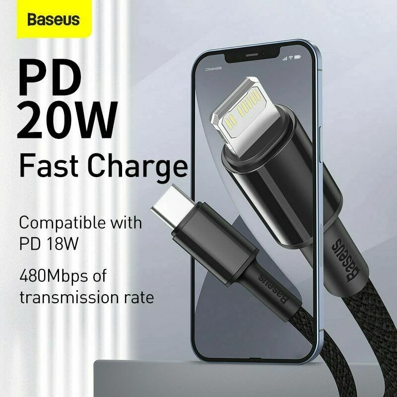 Baseus 20W USB C Cable for iPhone14 13 12 11 Pro Max  XS iPad PD Fast Charging - Image 2 of 4