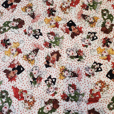 Loralie Harris Fairy Mary Polka Dot Christmas Quilting Fabric 1 Yard 44'' x 36''