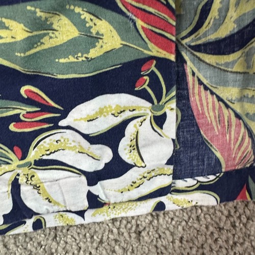 VINTAGE Hilo Hattie Hawaiian Shirt Womens Medium Blue Floral Burst Cotton Rayon - Picture 4 of 12