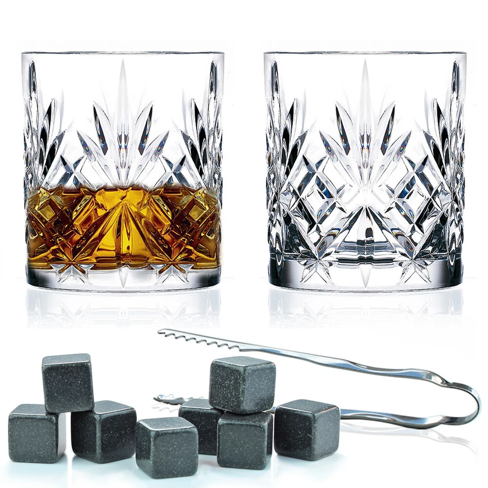 Whisky Glasses Gift Set, Whisky Stones, Ice Ball Moulds, Ice Tongs, Gift Box - Image 3 of 4