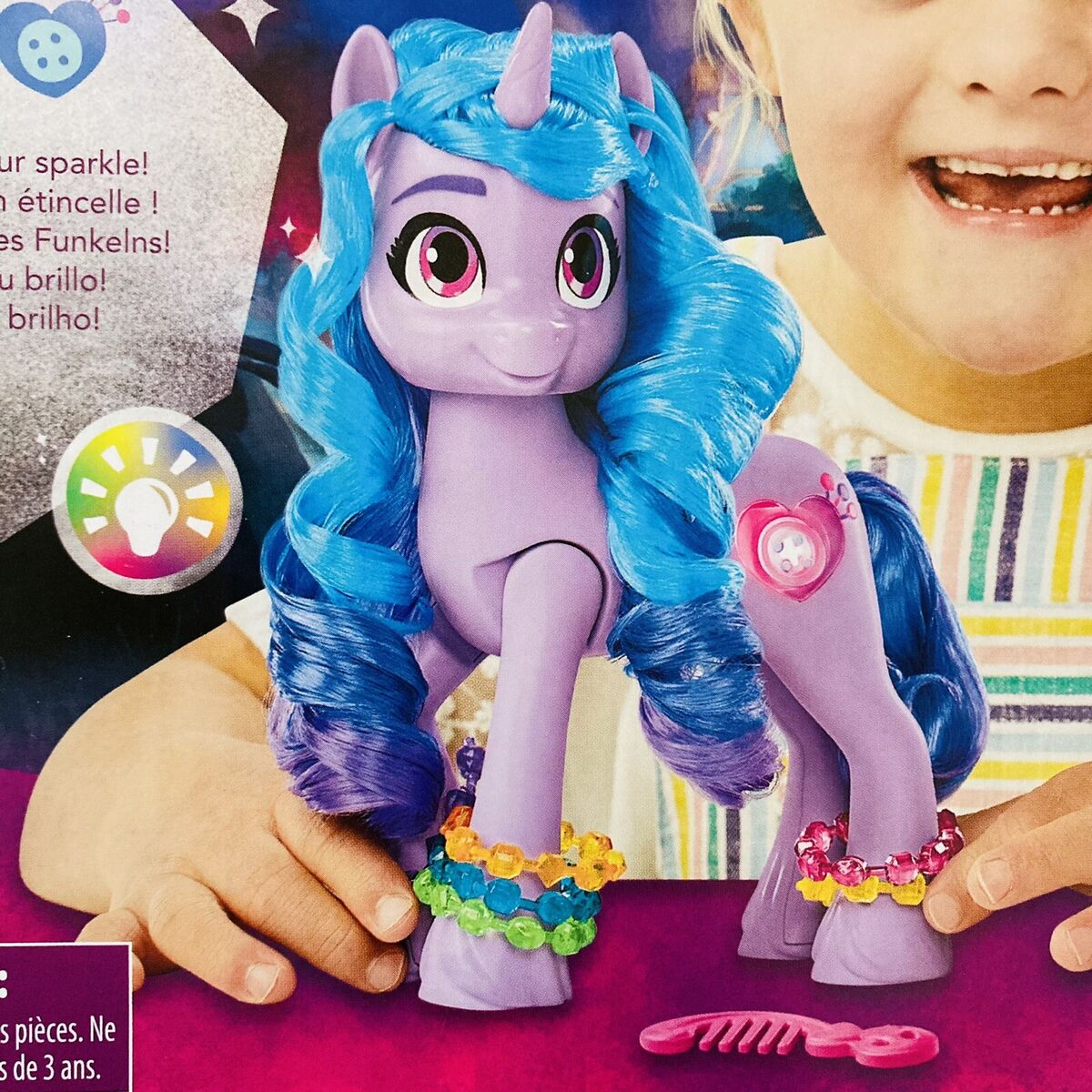 My Little Pony: Make Your Mark Toy See Your Sparkle Izzy Moonbow -- 8-Inch  Pony for Kids that Sings, Speaks, Lights Up - My Little Pony