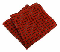 Tigertie Designer Seideneinstecktuch In Rot GrüN Schwarz Paisley Gemustert