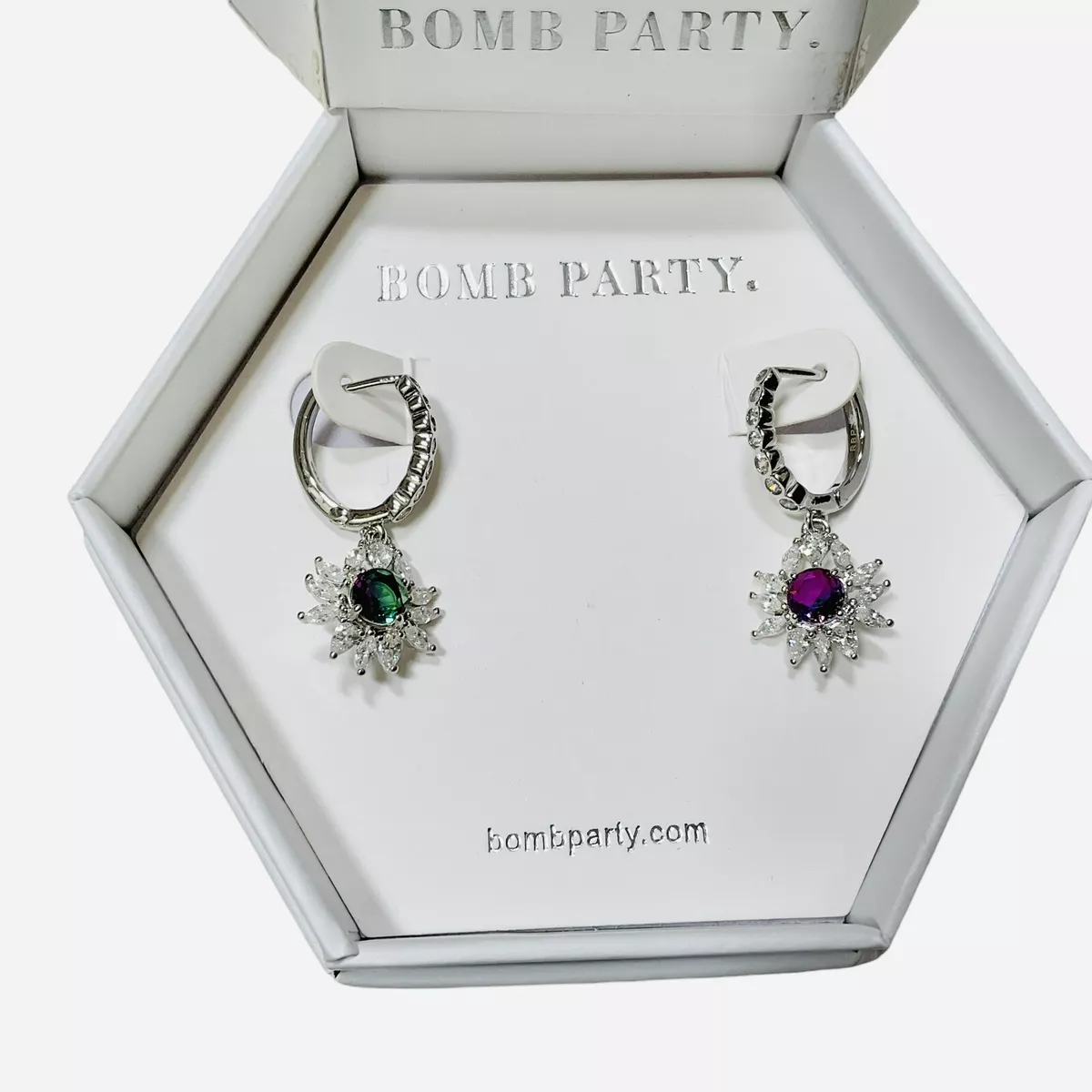 Bomb Party Alexandrite Earrings June Birthday Birthstone Stardust Dangle  Dainty