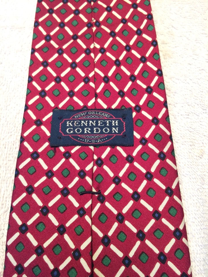 CORBATA HOMBRE KENNETH GORDON 4 X 60 ROJA CON AZUL Y VERDE Foto 4 de 4