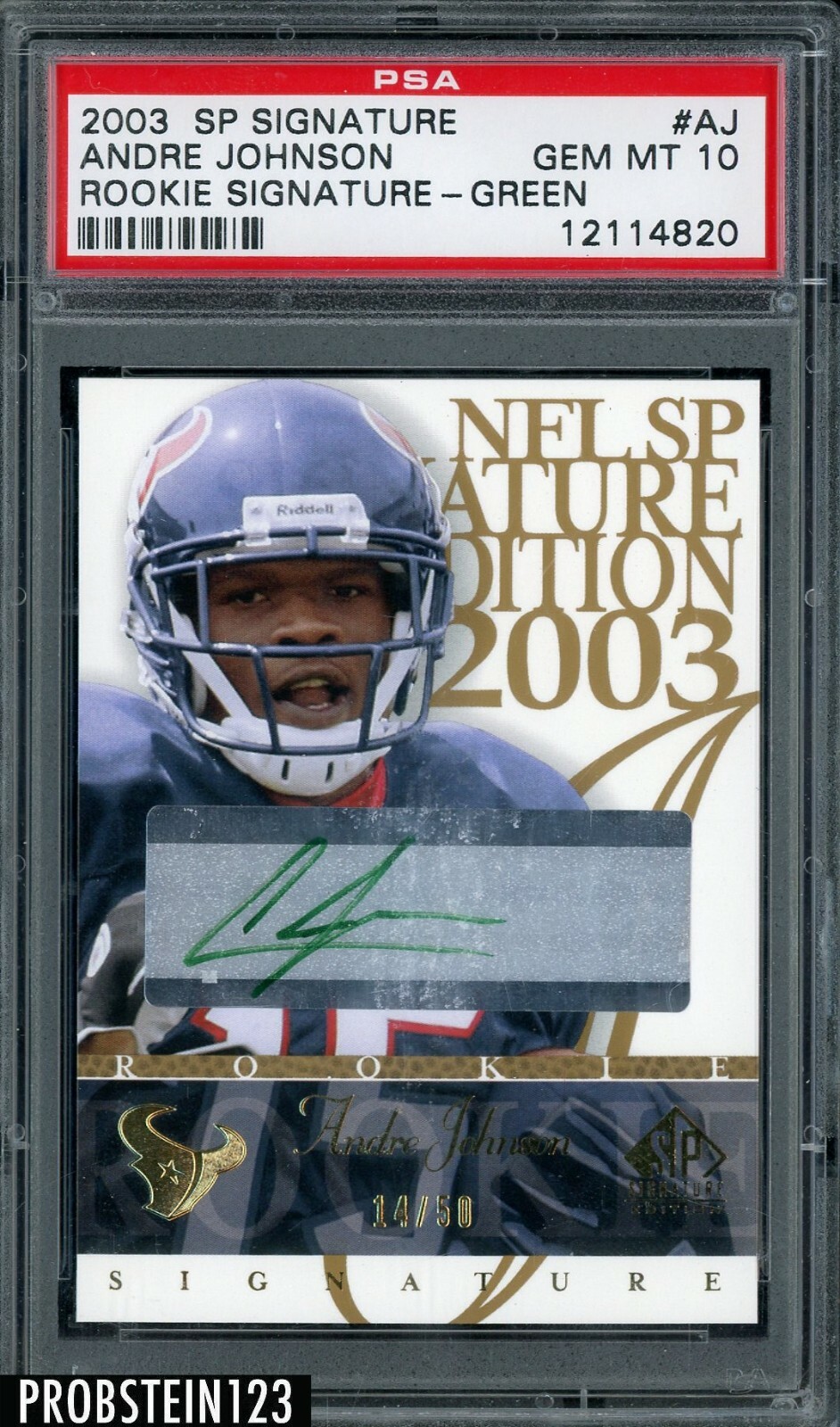 Andre Johnson SP Signature Signature Edition #AJ Rookie Signature-Green