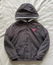 GYMBOREE Girls Winter Jacket Coat Faux Fur Lined Full Zip Hooded LARGE 10-12