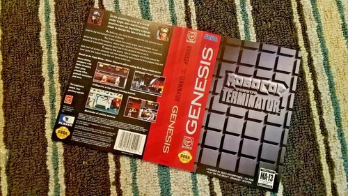 BOX ART ONLY Robocop Vs The Terminator Original Sega Genesis Case Sleeve