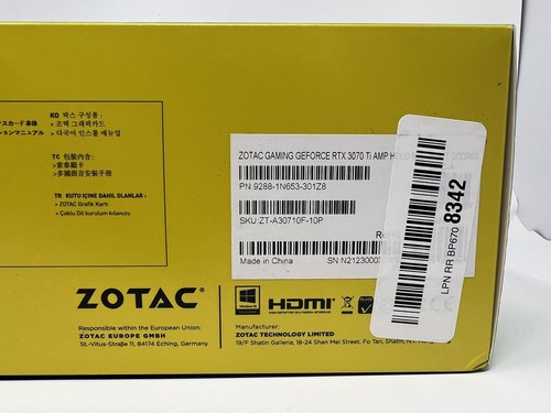 ZOTAC Geforce RTX 3070TI AMP HOLO 8GB GDDR6X Graphic Card (ZT-A30710F-10P) - Picture 5 of 5