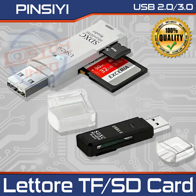 USB 3.0/2.0 SD TF MicroSD Card Reader 2in1 High Speed Kartenleser