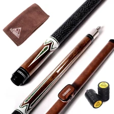 CUESOUL 58 Inch 12.75mm Pool Cue Stick 19oz with Or without Cue Case-Brown