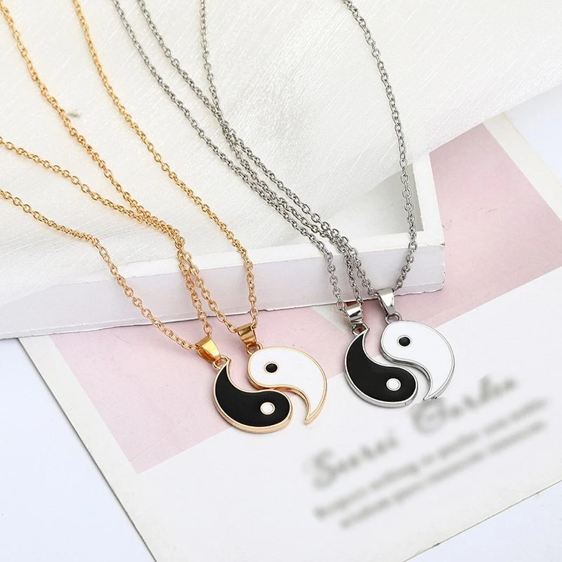 Yin Ying Yang Pendant Necklace Chain Couple Friend Friendship