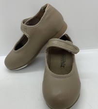 Girl  s Tap Shoes Size 8.5M Light Brown Danshuz Hook  Loop On Strap