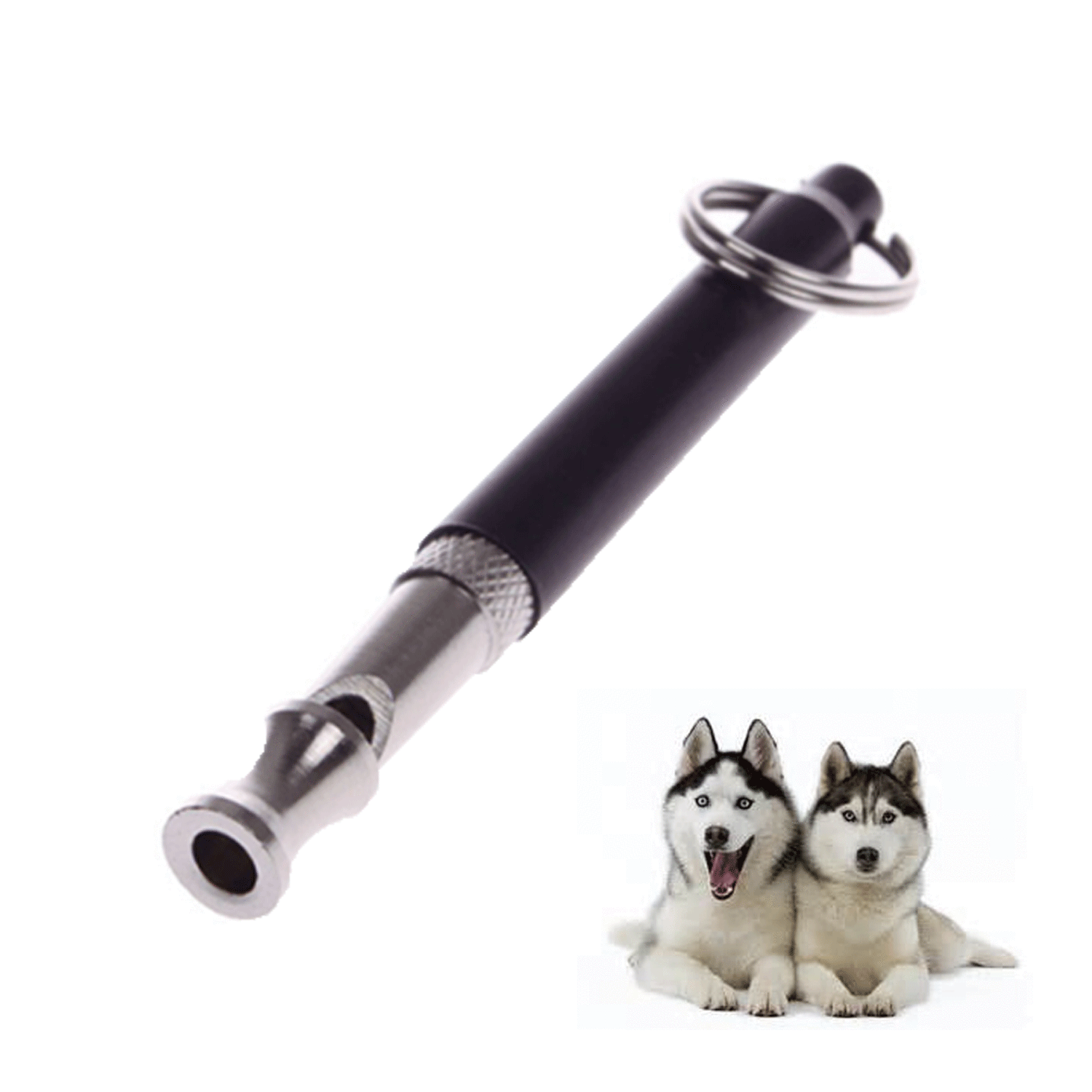 2pc Dog Training WHISTLE UltraSonic Obedience Stop Barking Pet Sound Pitch Black - Picture 4 of 12