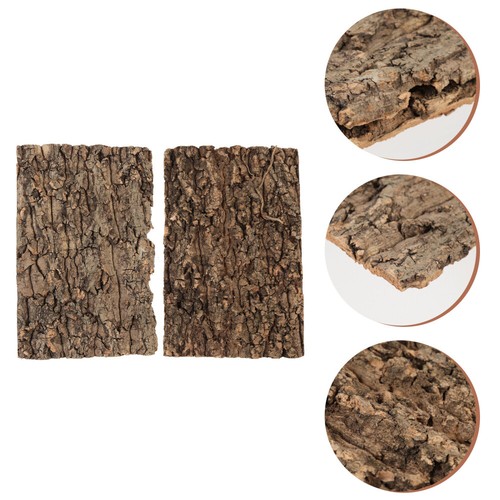 2Pcs Reptile Tree Bark Platform Terrarium Decor for Tortoise and Lizards