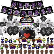 UNDERTALE party supplies banner balloon decorations birthday CUPCAKe topper 