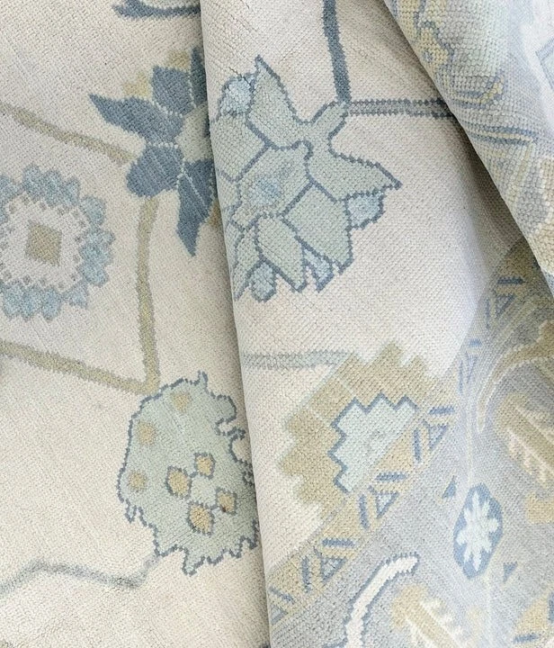 Geometric Transitional Oushak Oriental Area Rug Hand-knotted Home Decor 6'x8' - Image 4 of 4