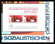 Block 50. Jahrest Oktoberr Russld  Schrageplf MNR 1316F2a postfr (1316F2aa)