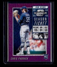 Chris Paddack 2019 Panini Chronicles Contenders Optic - Purple Mojo Prizm #/75