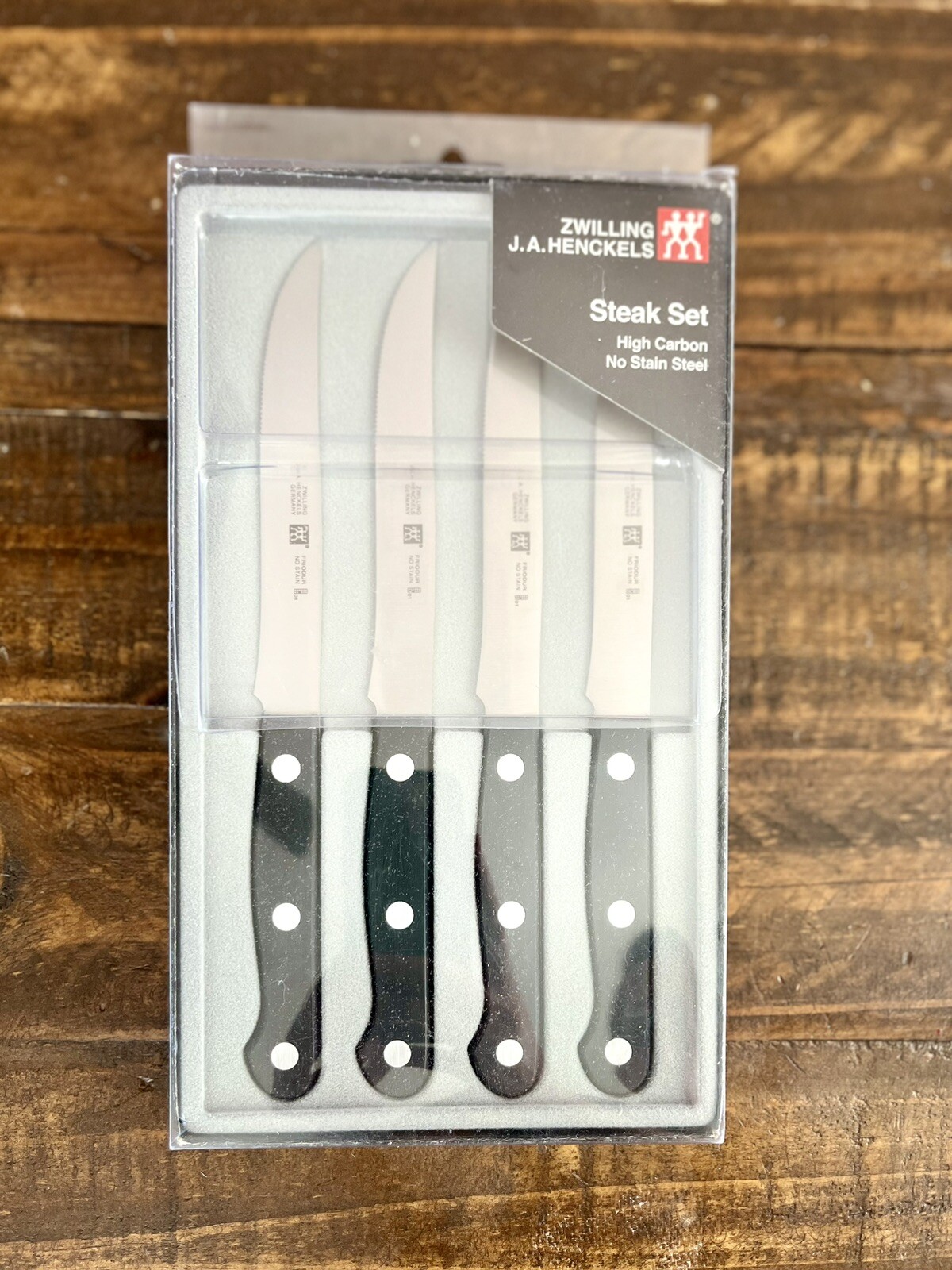 ZWILLING J.A. HENCKELS Pro Steak Knife Set, Black/Silver 4 Piece