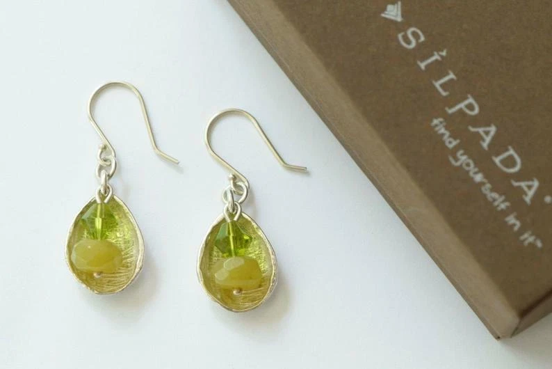 Pendientes Serpentina Verde Plata Esterlina Silpada W2142 Foto 4 de 4