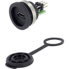 encitech 1310-1012-01 Micro USB 2.0 Type B Socket with M16 Mounting Frame