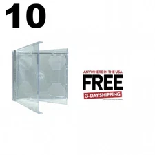 10 STANDARD Clear Smart Tray Double CD Jewel Case ** 1-3 DAY