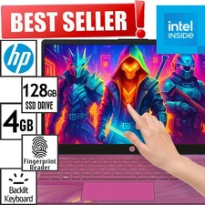 HP 15.6" HD TouchScreen Laptop Intel N100 QuadCore 3.40GHz 128GB SSD Windows 11