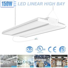 150W Led Linear High Bay Light 22,500LM 5000K Daylight Warehouse Garage Lighting