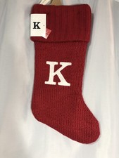 Wondershop Initial "K” Monogram Knit 18" X 8" Christmas Stocking