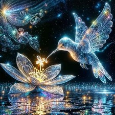 Hummingbird Diamond Art Kits for Adults,5D Diamond Painting Kits for Beginner,R
