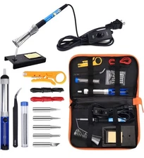 Soldering Iron Kit Electronics, 60W Adjustable Temperature Welding Tool, 5pcs P2