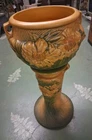 Antique Roseville 661-10 Sienna Yellow Peony Pottery Jardiniere & Pedestal