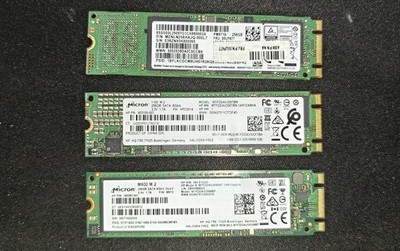   Lot of 3 256GB SATA M.2 2280 Solid State Drive Micron Samsung