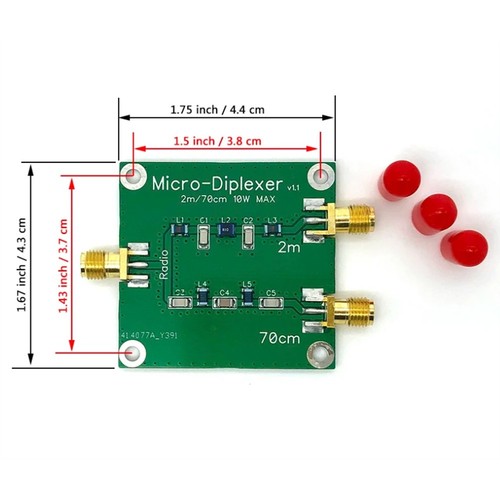 2X (10W V / U 2m 70cm Mikro-Type Diplexer Duplex, do umieszczenia między the4120 - Zdjęcie 6 z 6