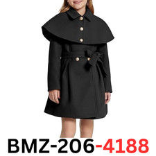 Haloumoning Faux Fur Dress Coat Kids Winter Princess Warm Long Jacket 5-14 Yrs