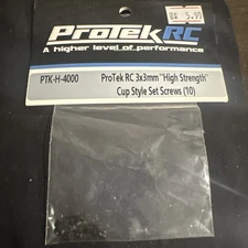 Protek Rc 3x3mm High Cup Style Set Screws (10) New PTK-H-4000- New - Sealed