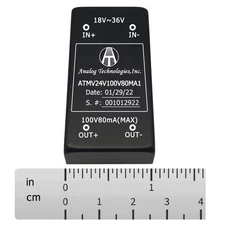 ATMV24V100V80MA1 8W Isolated DC-DC Power Module 24V Input 100V 80mA Output