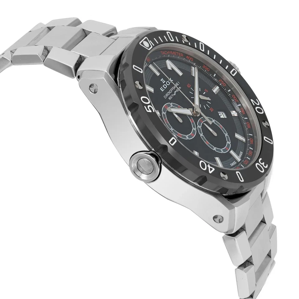 Reloj para hombre Edox Chronoffshore-1 45 mm acero esfera negra 10221 3M NIN Foto 4 de 4