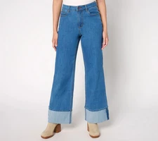 #2494 Peace Love World Regular Full Length Cuffed Jeans w/ Pintuck Size 2