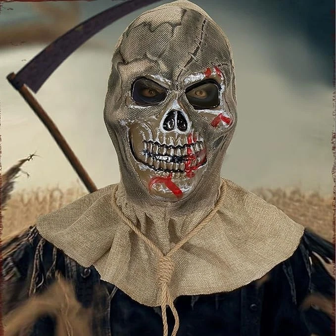 Scarecrow Mask Batman Horror Halloween Cosplay Latex Bat Man Scary Scare Crow 3! - Image 3 of 4