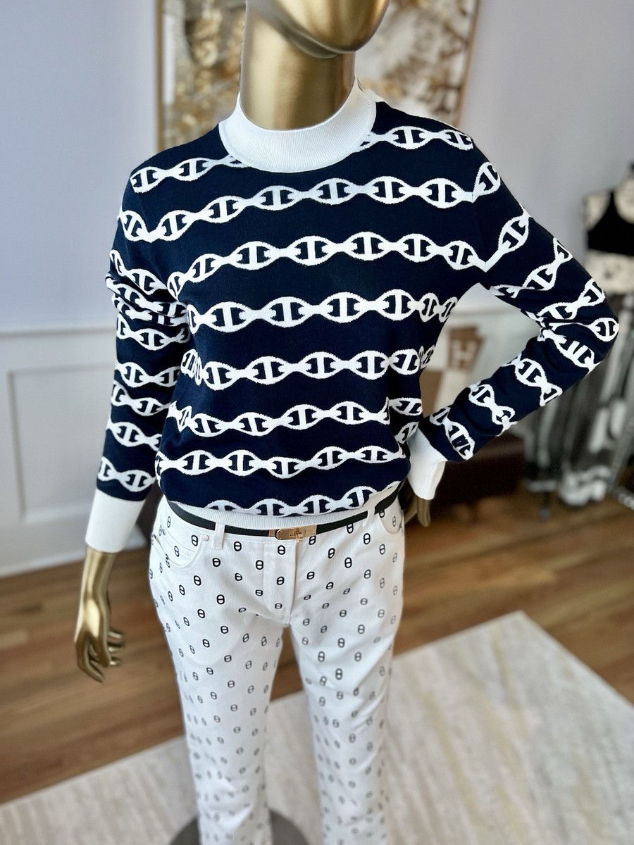 NEW Hermes Chaine d'Ancre Long-sleeve Sweater Size 36 Bleu NEW Hermes Chaine d'Ancre Long-sleeve Sweater Size 36 Bleu