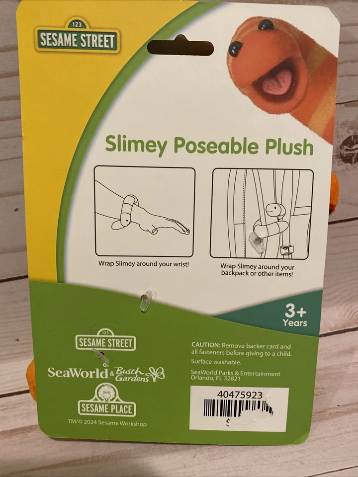 Novo 12" Slimey Worm Poseable Plush Oscar Grouch Pet Sesame Street Sesame Place - Imagem 4 de 4