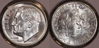 1955 D Roosevelt Dime GEM BU FULL BANDS w/LUSTER!  From OBW Roll 550107