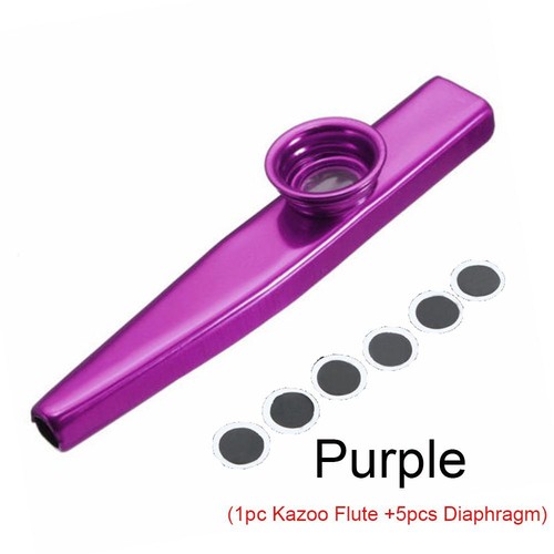 Moda Argento Regalo Alluminio Kazoo Fluto Armonia Metallo 5 Pcs Diaframma - Foto 15 di 17