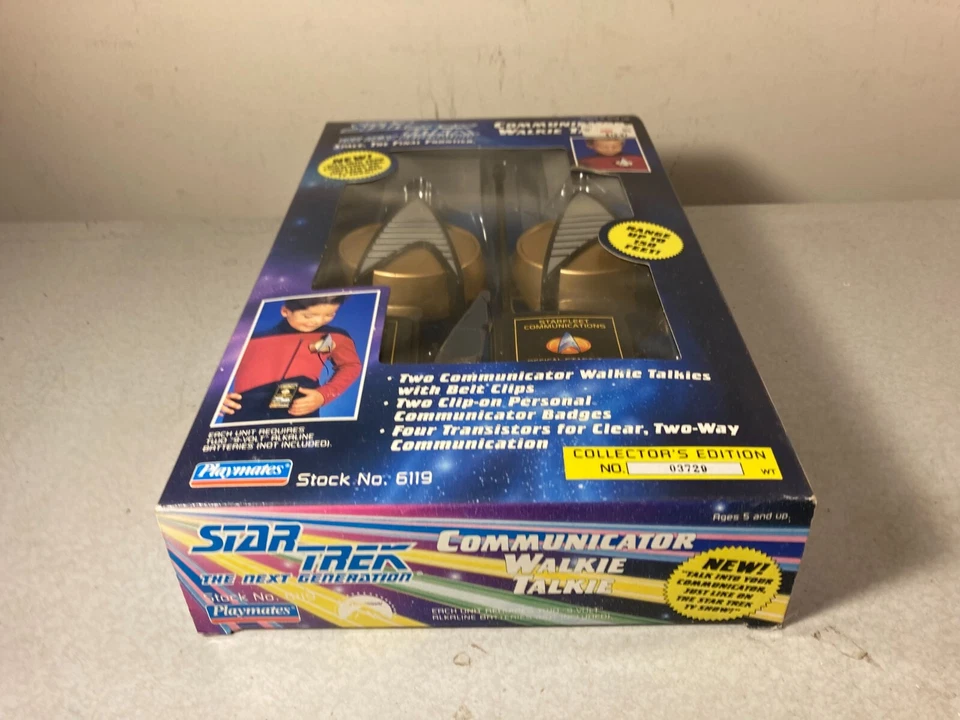 NOS Playmates 1993 Star Trek The Next Generation Communicator Walkie Talkie 6119 - Image 2 of 4