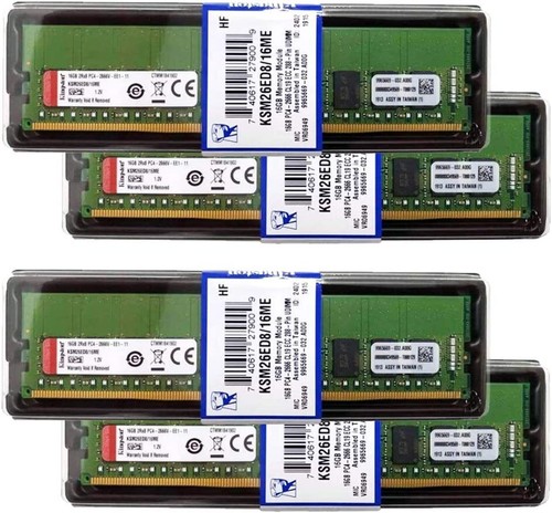 Kingston Memory 64 GB (4 x 16 GB) DDR4 2666 MHz memoria compatibile con PowerEdge - Foto 1 di 3